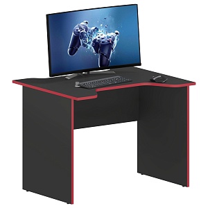 Игровой компьютерный стол SKILLL SKL 100CA, антрацит/красный, 1000х800х755 мм